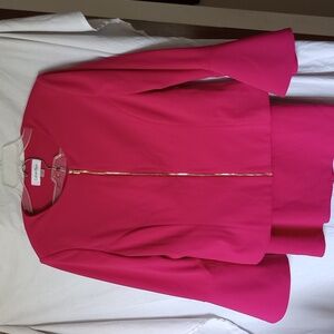 Calvin Klein 2pc Bright Fuchsia bell sleeve suit!